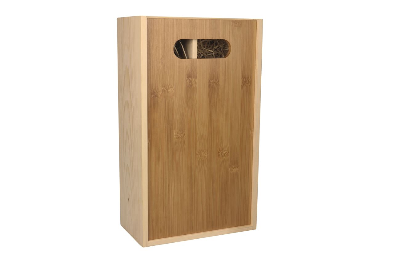 Afbeelding van Kist 2 vaks met bamboe snijplank 33,5x19x9,5 cm