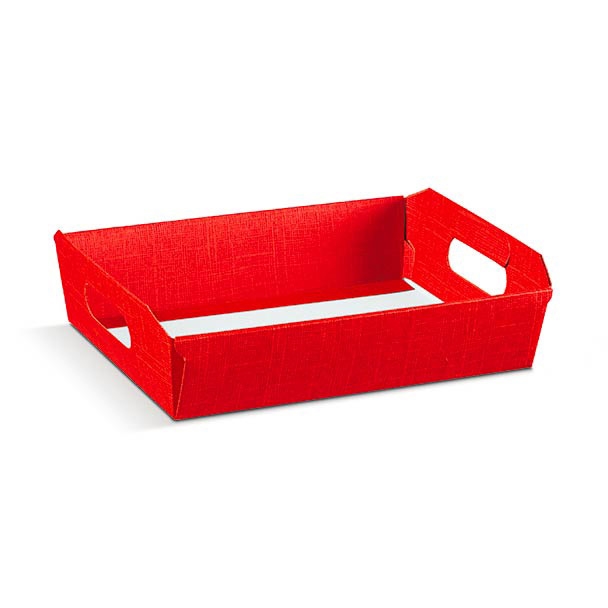 Afbeelding van Ds à 46 kartonnen bak Seta rosso 22x16x5 cm  (uc)